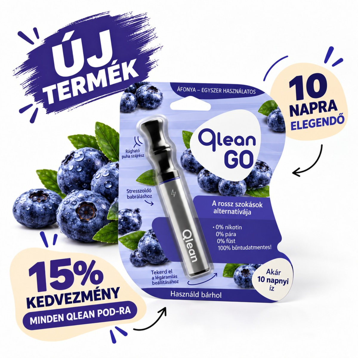 Qlean™ 2.0 - GO Áfonya (10 Napra elegendő)